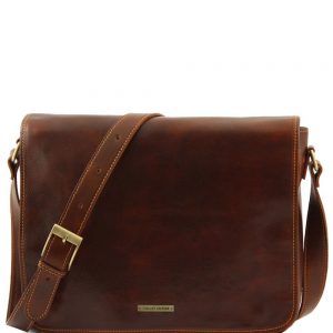 Кожена мъжка чанта за рамо MESSENGER DOUBLE TL90475-05
