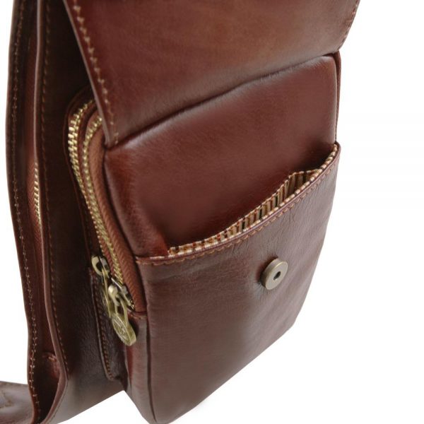 Мъжка кожена чанта за врат Leather crossover bag TL141352-02