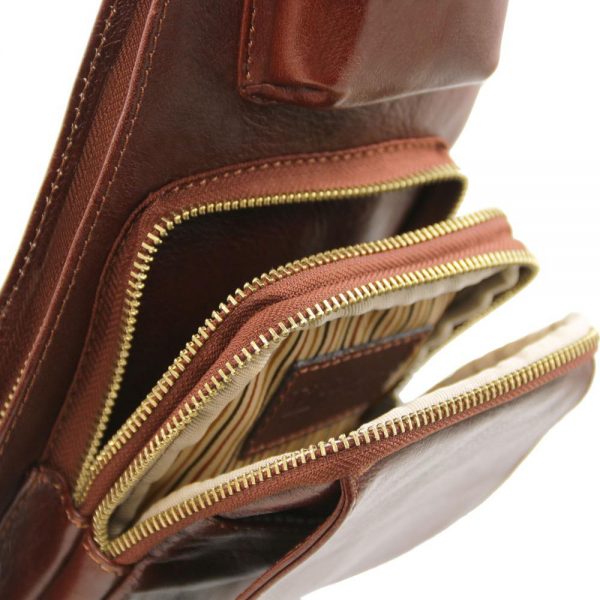Мъжка кожена чанта за врат Leather crossover bag TL141352-03